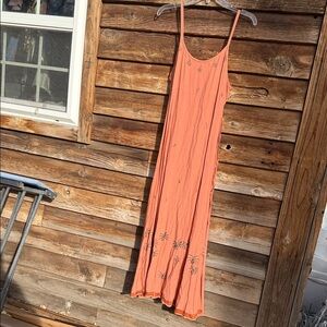 PAPILLON dress with built in belt embroidered palm trees